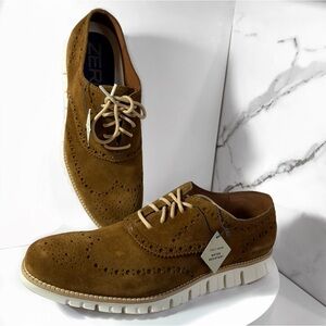 NWT Cole Haan Men’s Brown Oxford Wingtip Suede Size 9 New in Box